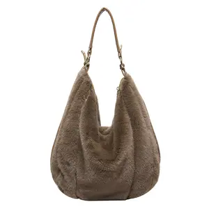Autumn Winter Faux Mink Fur Bag for Women New Fluffy Tote Bag Large Capacity Furry Handbag Shoulder Crossbody Bag