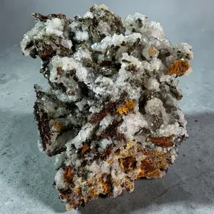 Calcite and Mimetite on Goethite Mineral Specimen