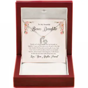 Adopted Daughter Necklace Sentimental Gift Featuring Eternal Bond Quotes Perfect For Stepdaughter On Holidays Or Anniversaries