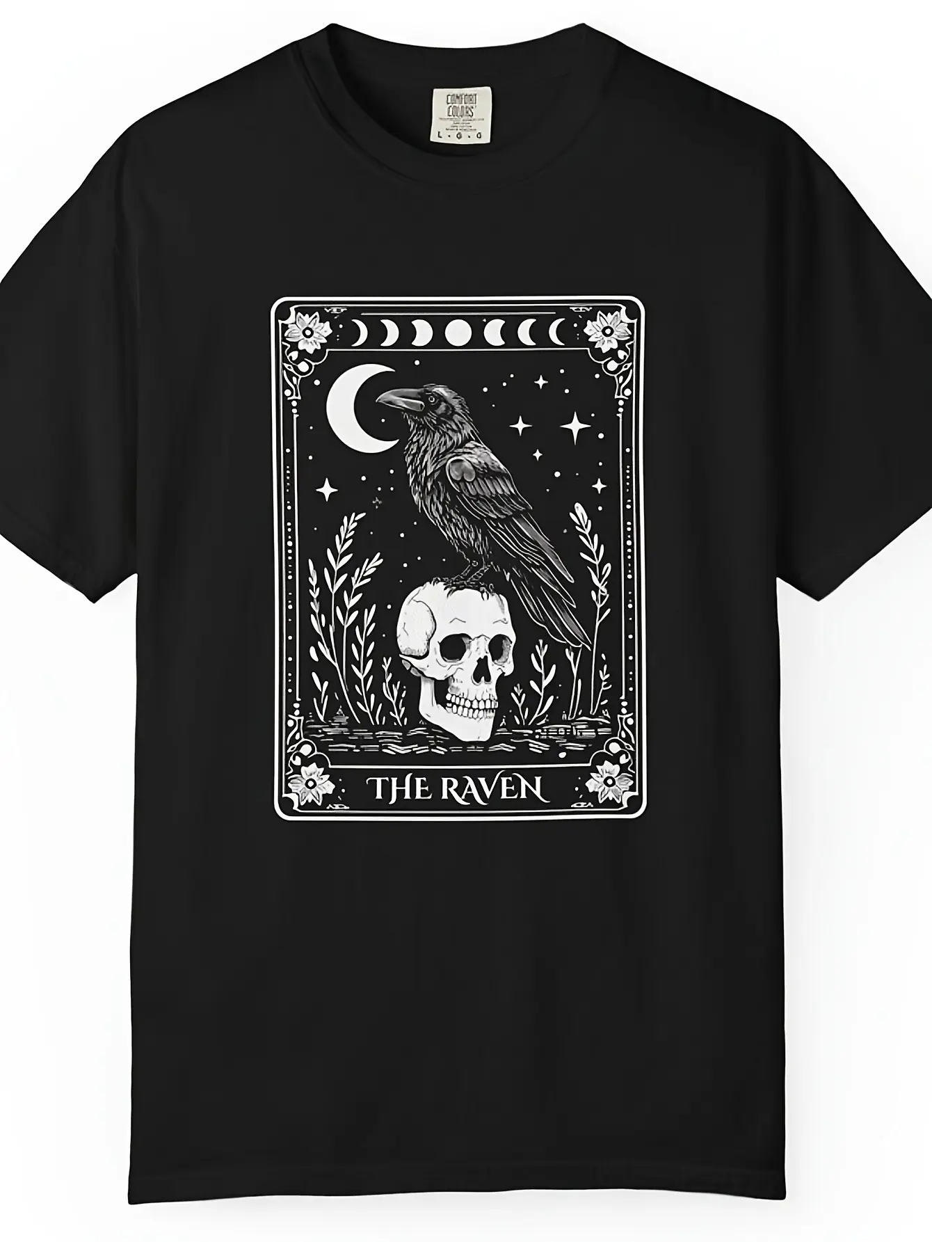 Comfort Colors Vintage Gothic Tarot Card T-Shirt w unisex soft cotton short sleeve t shirt, vintage graphic casual tee for men women teens, perfect birthday holiday gift for camping travel gym daily street  wear