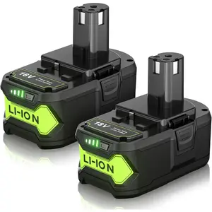 High quality Upgraded 8.0Ah 2Packs P108 18V Battery Compatible with Ryobi 18V ONE+ Battery P102 P103 P104 P105 P107 P109 P122 PBP005 PBP004 PBP003 PBP002 RB18L50 BPL1820 Cordless Power Tools with LED Indicator