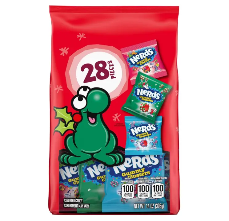Nerds Gummy Clusters Holiday Assorted Treats, Christmas Candy, 14 oz, 28 Ct