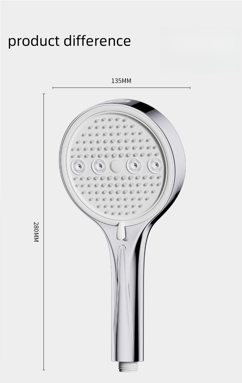 High-Pressure Handheld Shower Head, 6 Spray Mode Patterns, Water-Saving Design, Bathroom Shower Head, Fixed Shower Head, Bathroom Additions, Easy to Install, Durable, Silvery,Black Shower Head for Shower Use Solely For shower use solely