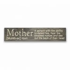 Mother Definition Wood Sign – Funny Hand-Carved Gift for Mom