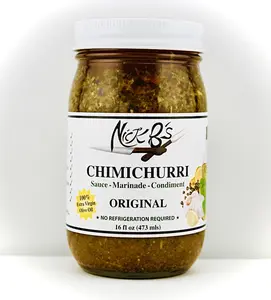 Nick B's Original Chimichurri Sauce - Bold Marinade & Condiment with Extra Virgin Olive Oil, Fresh Parsley, Garlic, Red Vinegar, Seasoning Blend, Ambient Storage, Healthy Choice