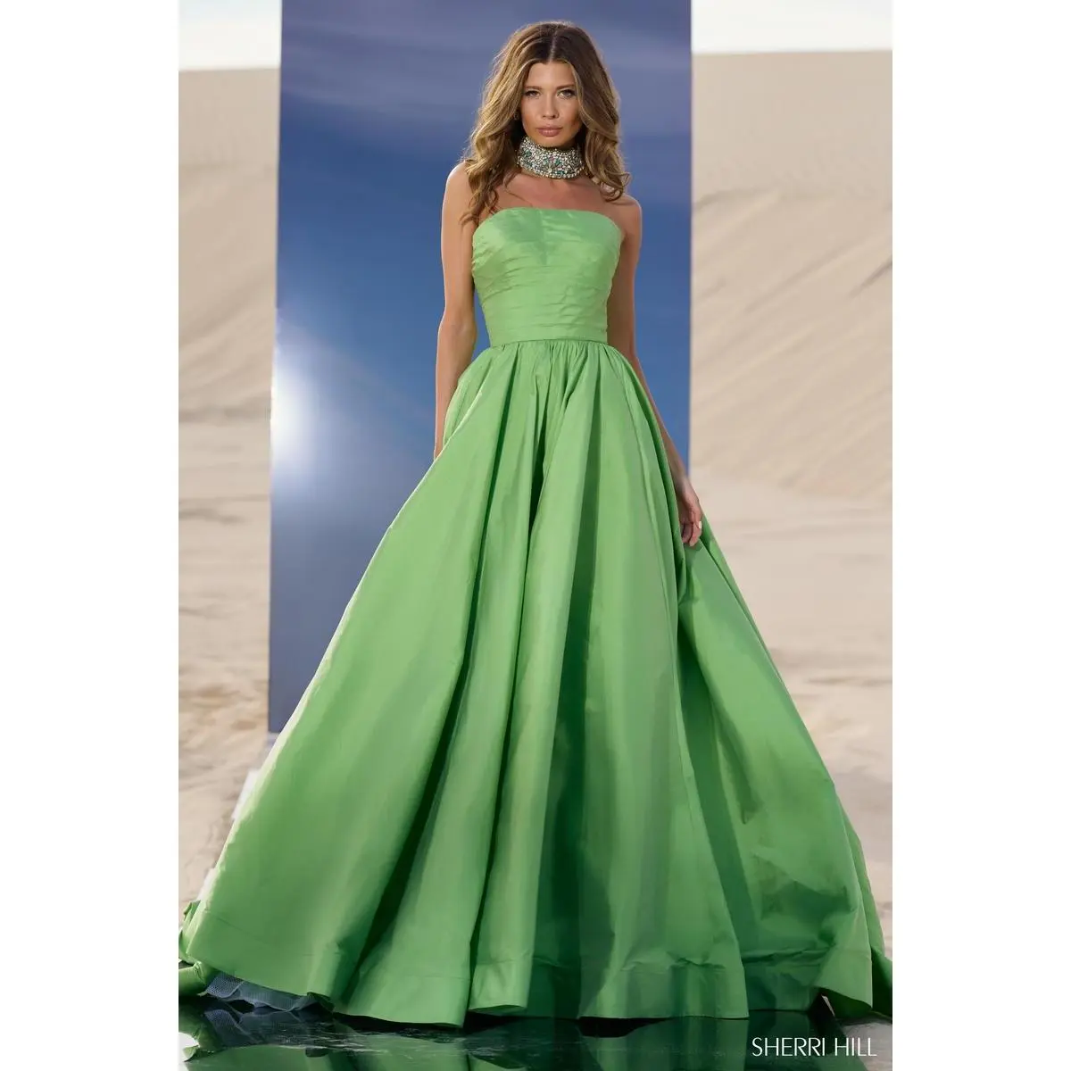 Sherri Hill Strapless Ballgown with Choker 56748
