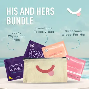 SWEETUMS His and Hers Bundle Wipes Flavored Wipes for all genders, Scented, Gentle Bundle Valentine's gift  Banana Cherry Cucumber Grape Lavender Grape Mint Watermelon Valentine's gift for him and her romantic sexy gift