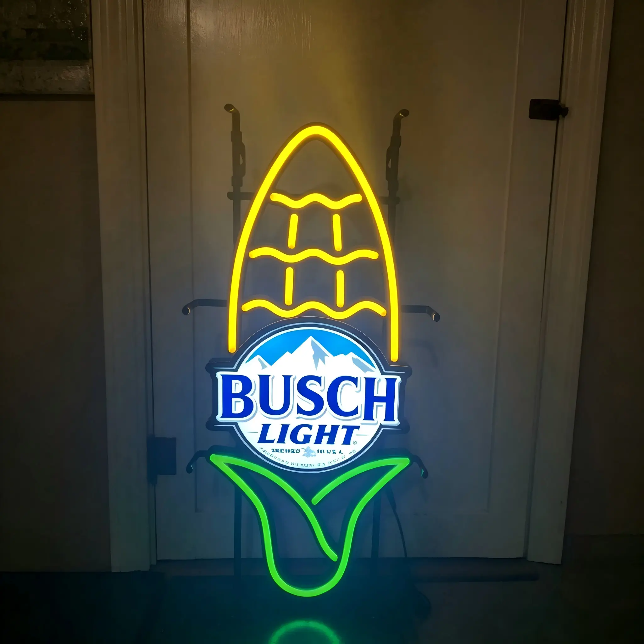 Busch Light Corn LED Neon Sign, 16.5×7.6in, USB Dimmable Multicolor Farm Beer Themed Neon Light Wall Decor for Bar, Beer Lover, Man Cave, Pub Decor