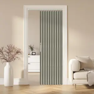 100% Blackout Magnetic Door Curtain, Applicable For Folding Door, Accordion Door, Closet Door. Invisible, For Bedroom, Room, Living Room Doorway (Grey 42" W x 78" L 1 Panel)