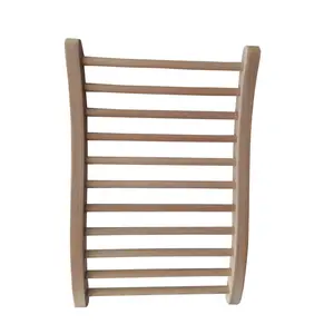 Natural Hemlock Wood Sauna Backrest, 20x2.7x13.3 in Hollow Grid Design, Lumbar Support Ergonomic Cushion for Sauna Room, Home Relaxation
