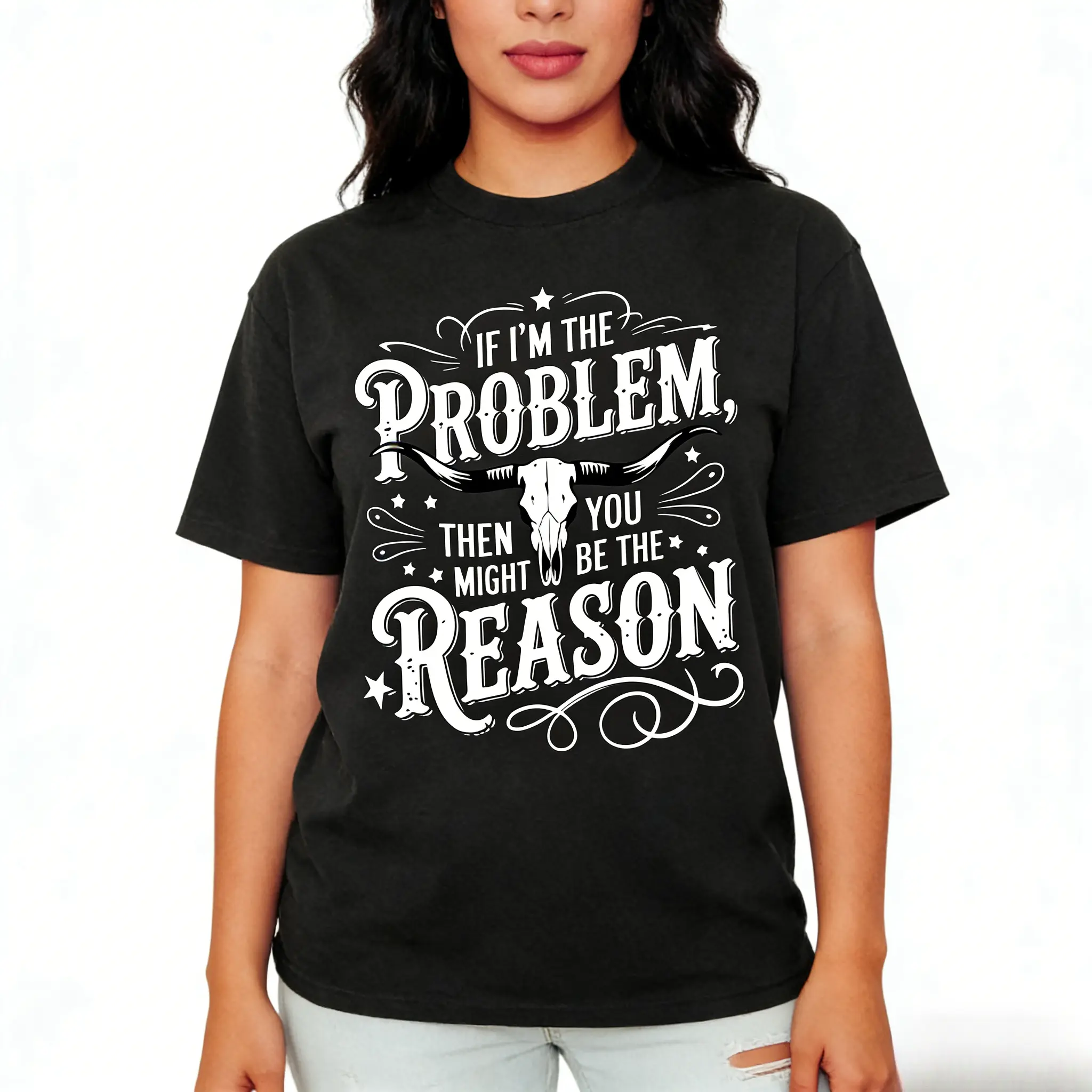 Streetwear Oversized Unisex If I'm The Problem Then You Might Be The Reason Shirt, Retro Western T-shirt, Country Music Shirt, Concert Shirt, Wallen Shirt,men gifts