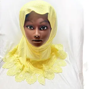 Girls Muslim Islamic Instant Hijab One Pieces Amira Cap Headscarf Wrap Arab Shawls Turban 2-6Years Children Headwear