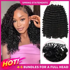 Crochet Human Hair For Mircale Knots Deep Wave Human Hair Feather Crochet Human Hair Extensions for Boho Braids