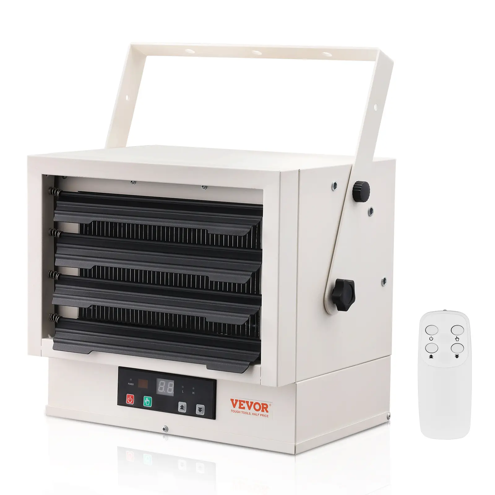 【summerfinds】VEVOR Electric Garage Heater, 7500-Watt Digital Fan-Forced Wall/Ceiling Mount Shop Heater, with Remote Control Overheat Protection, Hardwired Heater with 9-Hour Timer, Ideal for Workshop, ETL Listed