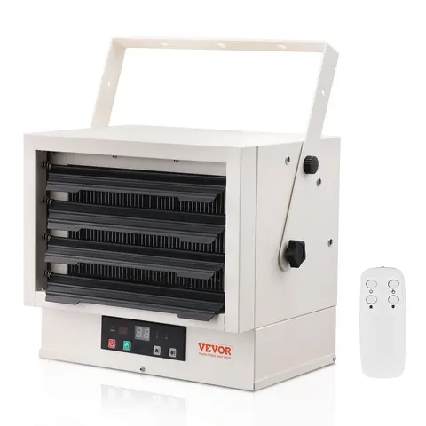 【toolupgrade】VEVOR 7500W Power Energy Efficient Electric Garage Heater, Digital Fan-Forced Adjustable Wall/Ceiling-Mount Shop Heater, 68 Sq. M Coverage, Digital Temp Control, Remote, Overheat Protection, 9-Hour Timer, ETL Certified, Ideal for Workshop