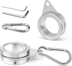 2 Pack Aluminum Alloy Flag Pole Rings, 360 Degree Rotating Flagpole Flag Mounting Rings Spinning Flag Pole Kit with Carabiner for 0.75-1.00 Inch Diameter Flagpole