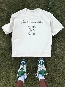 Men's Letter Print Round Neck Tee, Regular Fit Casual Short Sleeve Crew Neck T-shirt for Daily Wear, Men's Top for All Seasons, Tropical, Casual Sporty Top