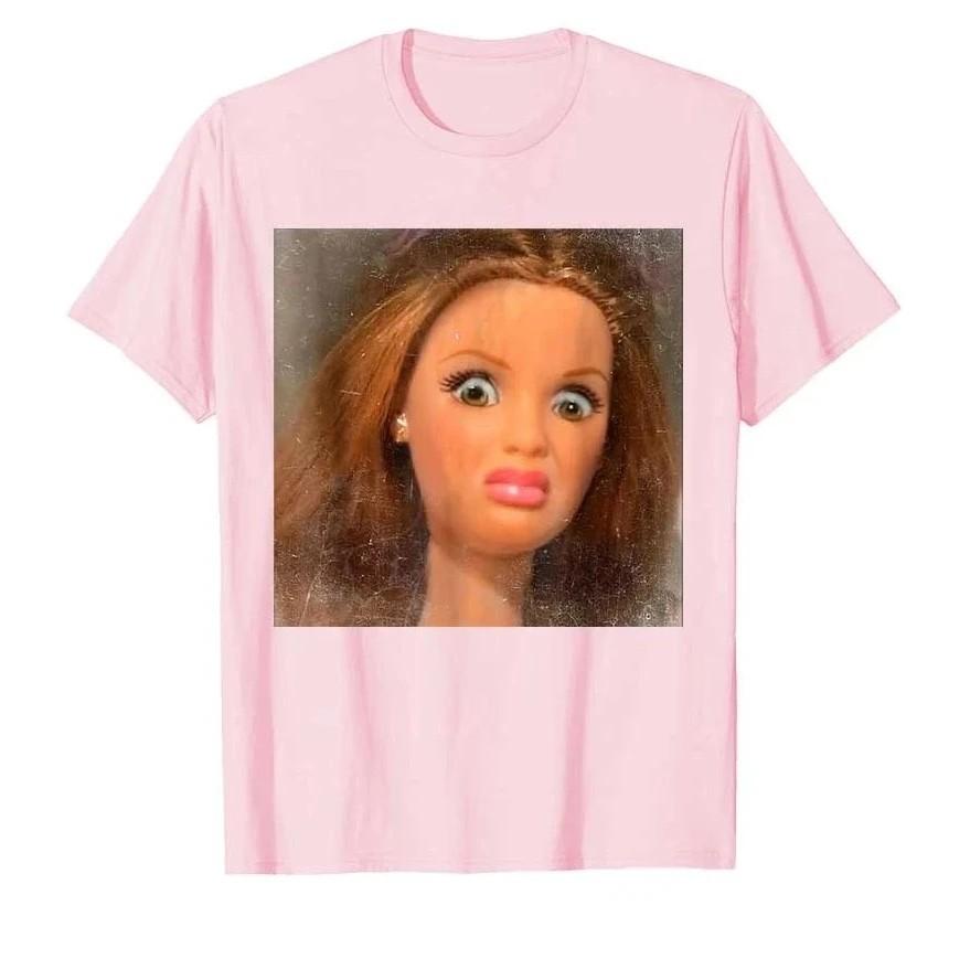 Funny Disgusting Doll Face Meme T-shirt for Men Women T Shirts Short Sleeve Tops Casual Shirts for Women