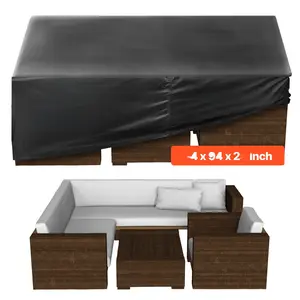 Patio Outdoor Furniture Cover 420D Waterproof Weatherproof All-Weather Protection for Table Chairs and Sofa 94x94 Inch UV Resistant Dustproof Breathable Durable Outdoor Furniture Protector with Secure Fit