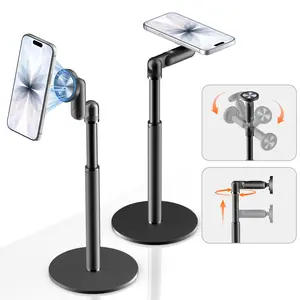 Vtrusta Greenish MagSafe 360 Adjustable iPhone iPad Desk Mount, Portable Universal MagStand Phone Holder, Sturdy Aluminum Alloy Adjustable Display Base, Vlogging Live Broadcast, Perfect for Stable Filming or Table Live Streaming Cellphone