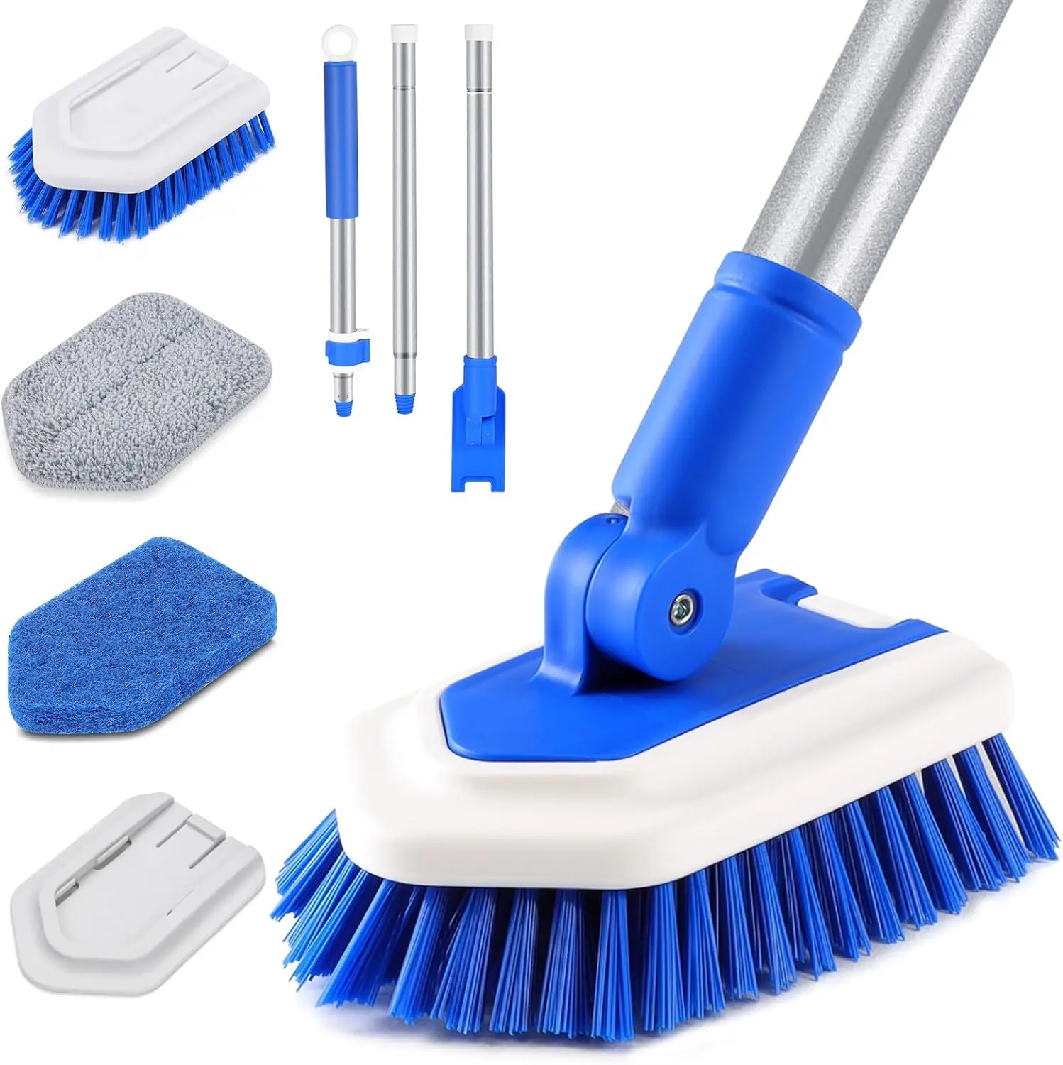 Lalafancy 3-in-1 Shower Scrubber – 50" Extendable Bathroom Cleaning Brush for Tub, Tile & Wall Cleaning