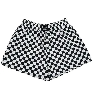 BXCK-BLACK WHITE CHECKERED BOXER SHORT