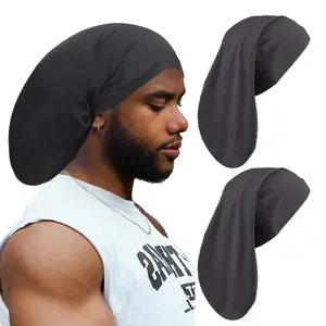 2PCS Black Dreadlock Cap – Wide Elastic Long Braid & Loc Cover