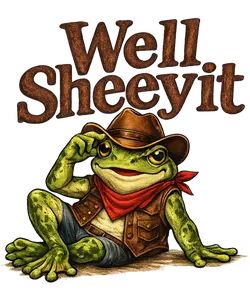 Well Sheeyit Western Frog Ready To Press Heat Transfer