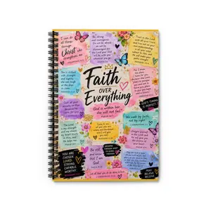 Faith Over Everything Spiral Notebook | Inspirational Scripture Quotes