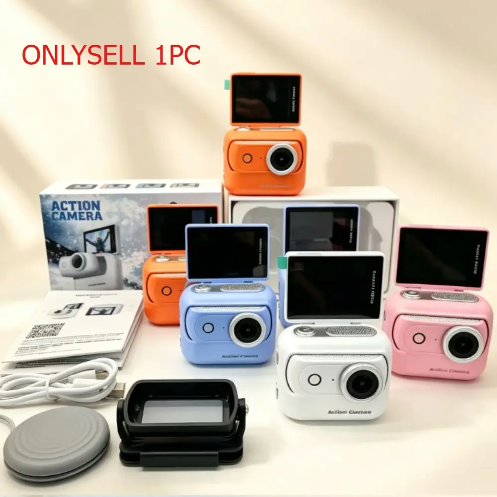 Thumb Action Sports Camera, Vlogging Video Camera, Bike Camera, Bicycle Camera: Panoramic Shooting, WiFi Connection, Anti-shake and Magnetic Design. Lightweight and Portable, Ideal for Travel, Cycling and Daily Vlogging.