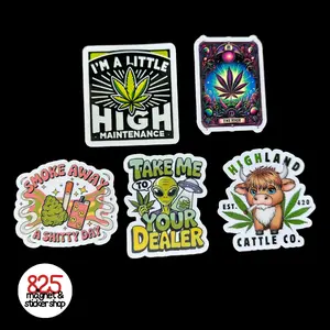 Weed Mini Bundle | Cannabis Leaf | 420 Themed | Stickers or Magnets |  Stoner Gifts
