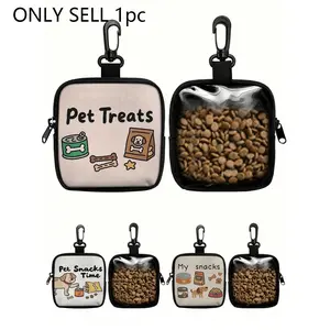 1pc Dog Pattern Treat Bag With Hook And Zipper - Pet Training Set, Suitable For Puppy Training, Dog Food Storage And Outdoor Walking, Durable Material, Cute Dog Pattern, Perfect For Dog Owners, Essential For Walking Dogs, Lively Dog Design, And Reliable