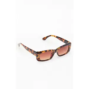 Pacsun Women's Tortoiseshell Chloe Plastic Rectangle Sunglasses