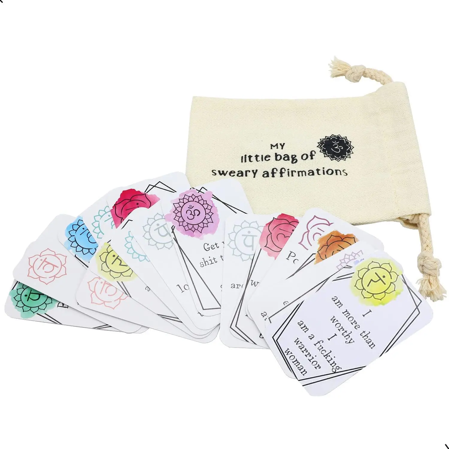 16 count Funny Affirmation Card , Sweary Affirmation Cards, Positive Cards, Swear Cards for Self-Improvement, Encouragement Confirmation Card Set