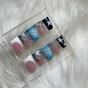 Press on Nails Set with Assorted Designs, Includes Multiple Colors and Unique Patterns