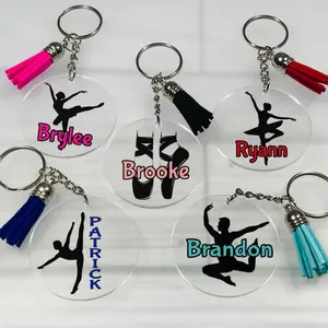 Personalized Ballet Keychains Ballerina Gift Dance Recital Gift Ballerina Keychain Male Ballet Dancer Gift Dance Bag Tag