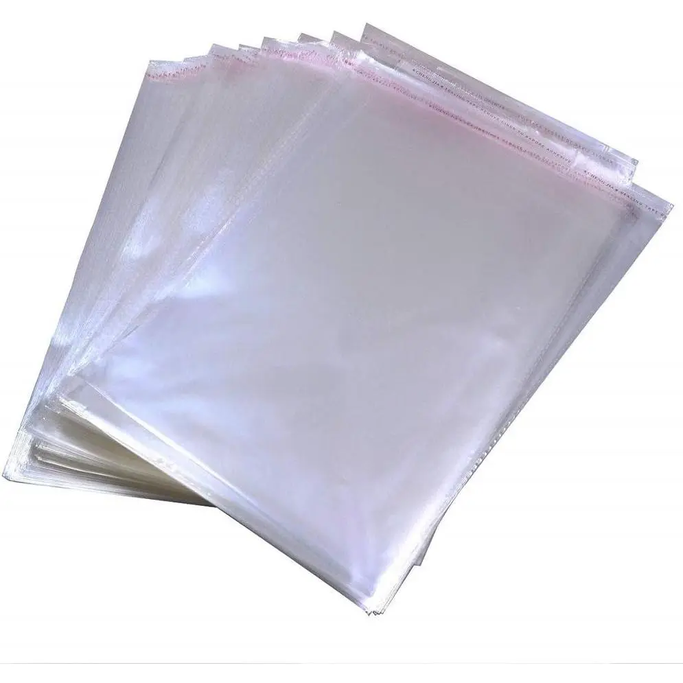 200 count 10" x 13" Self Seal Clear Cellophane Bags Resealable Plastic Apparel Bags  for Packaging Clothing, T-Shirt, Brochure, Prints, Handicraft