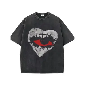 Digitex Unisex Double-Sided Letter Graphic T-Shirt Casual Summer Streetwear Tee Drop Shoulder Crew Neck Short Sleeve 100% Cotton Shirt