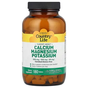 Country Life Target-Mins®, Calcium Magnesium Potassium, 180 Tablets