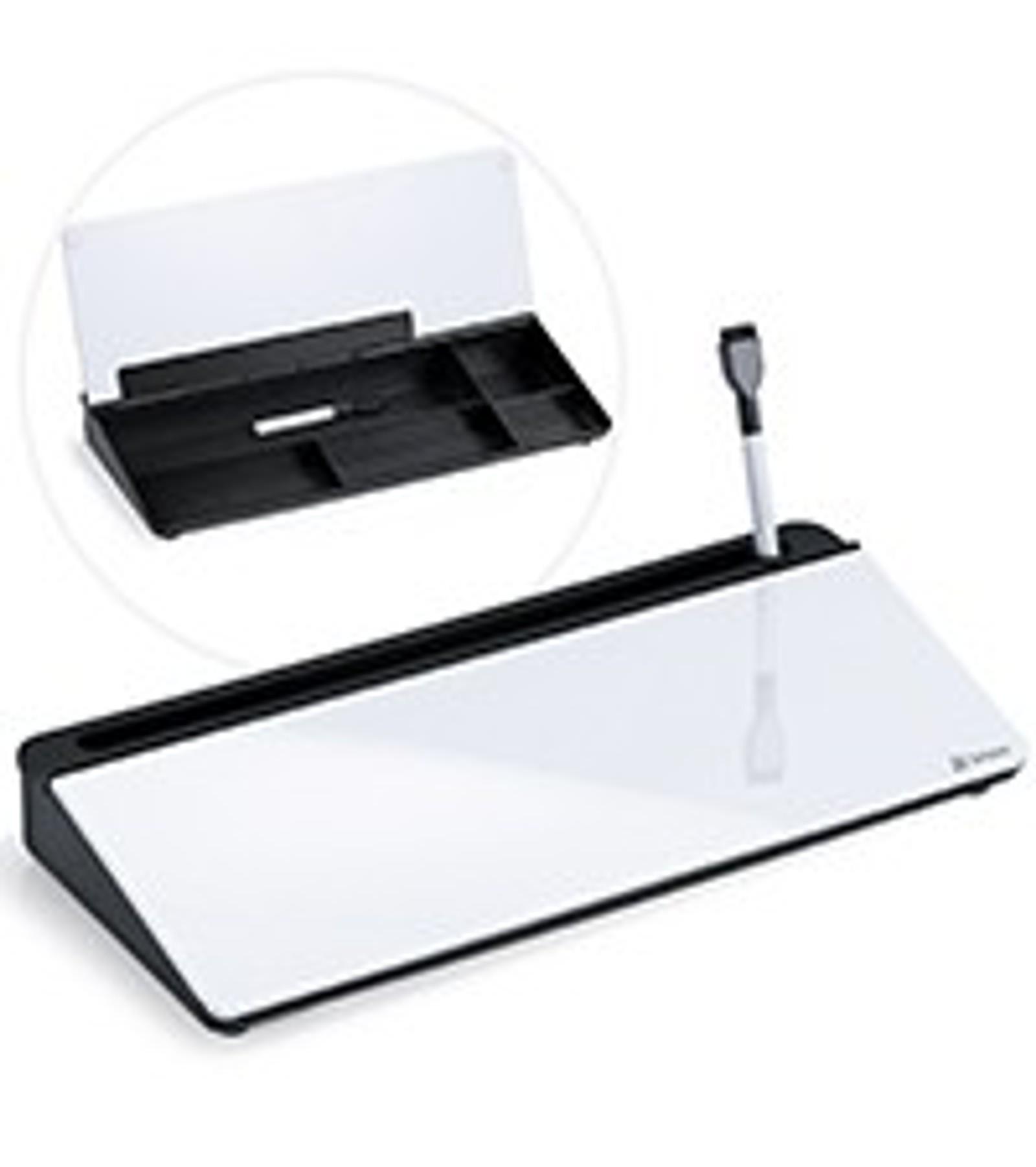 Modern Compact Glass Surface Dry Erase Desk Whiteboard (Black) with Wireless Charger, Desktop Storage, To Do List Memo Notepad for Office/Home Modern Compact Glass Surface Dry Erase Desk Whiteboard (Black) with Wireless Charger, Desktop Storage, To Do List Memo Notepad for Office/Home