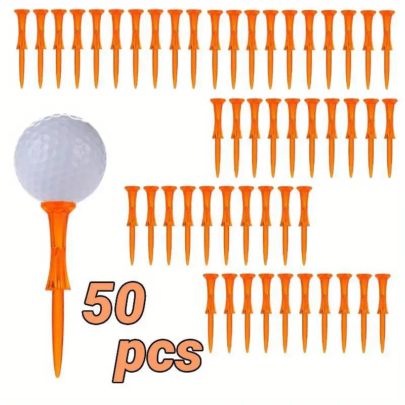 50 Count Golf Tees 3-1/4’’ Plastic Golf Tees Reduced Friction & Side Spin Professional Unbreakable Golf Tees Durability and Stability Golf Tee(8mm)