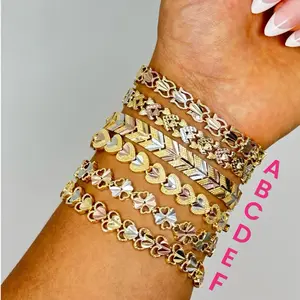 Tri Color Bangle Gold Plated Bracelets for Women Fashion Jewelry