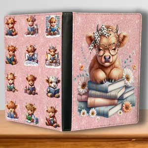Pretty in Pink Moo Reader Reusable Journal Notebook