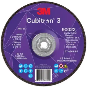 3M  7 x 0.156 x 0.625-11 in. 3 Cut & Grind Wheel