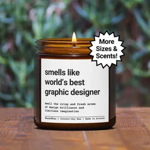 World's Best Graphic Designer Candle | Graphic Designer Gifts, Graphic Design Gifts, Web Designer Gifts, Illustrator Gifts