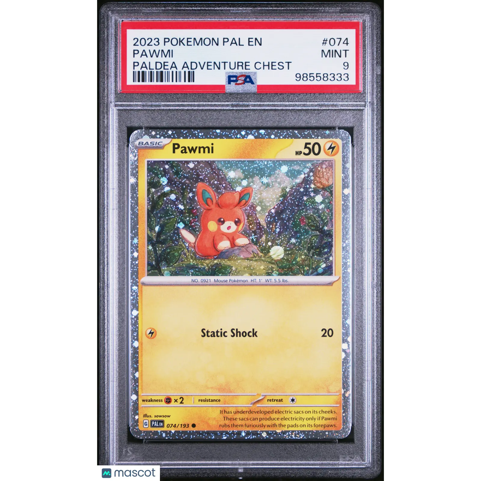 PSA PokéMon TCG Pawmi #074 Paldea Adventure Chest 9