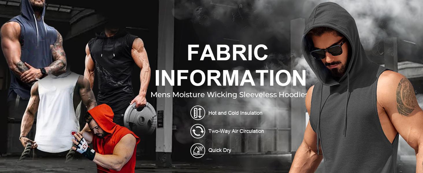 COOFANDY Men's Vests Workout Hooded Tank Tops Sleeveless Muscle Cut Off Shirts Athletic Gym Hoodies for Training Fitness