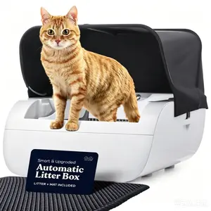 Automatic Cat Litter Box with Wide Entrance, Self Cleaning & Odor Control for Large Cats (Suitable for 71 - 90 lbs)