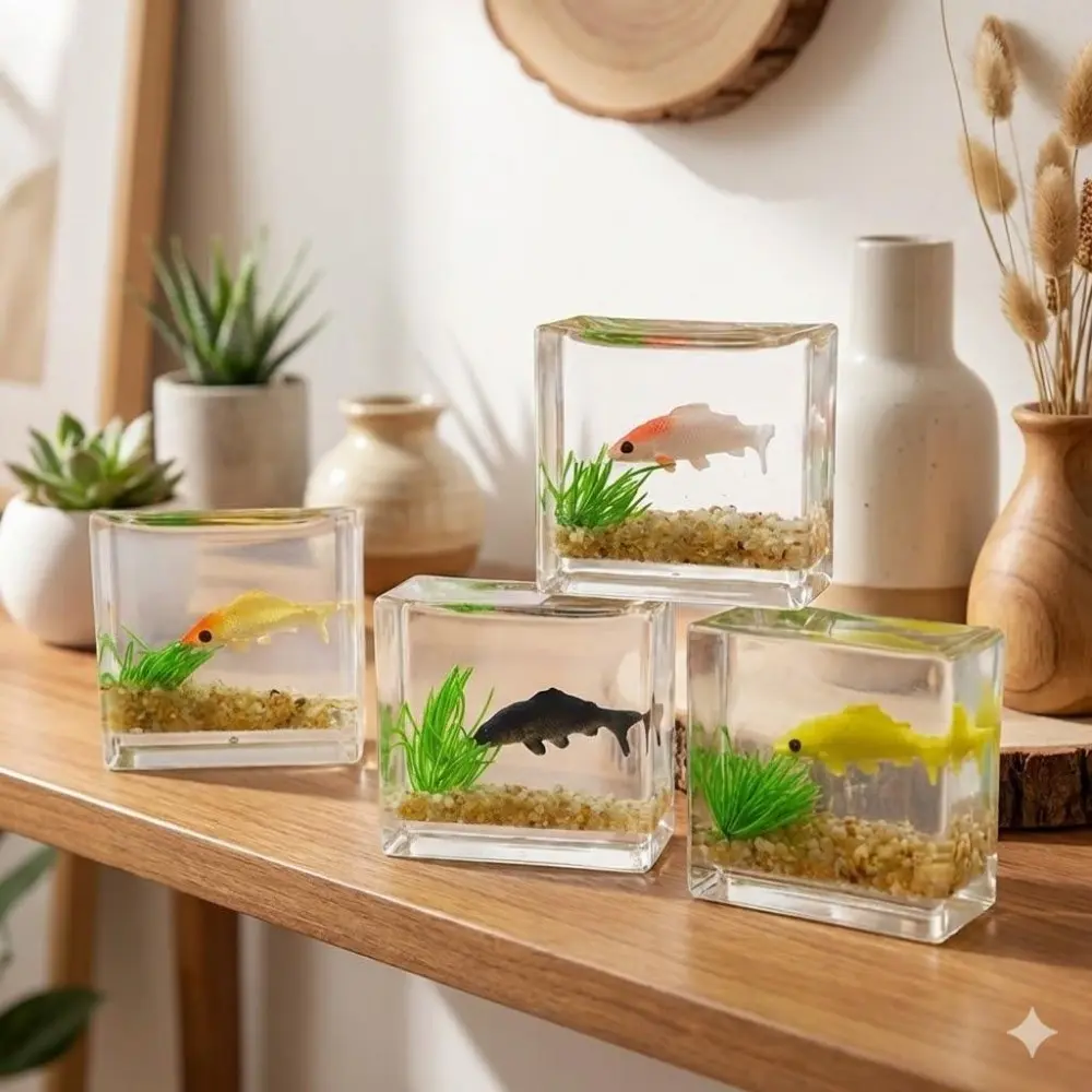 DIY Hydroponic Moss Terrarium Kit: Mini Aquatic Landscape Glass Vase, Art Decor for Home Office Desk, Creative Moss Gardening Planter, Stress-Relief Gift Idea