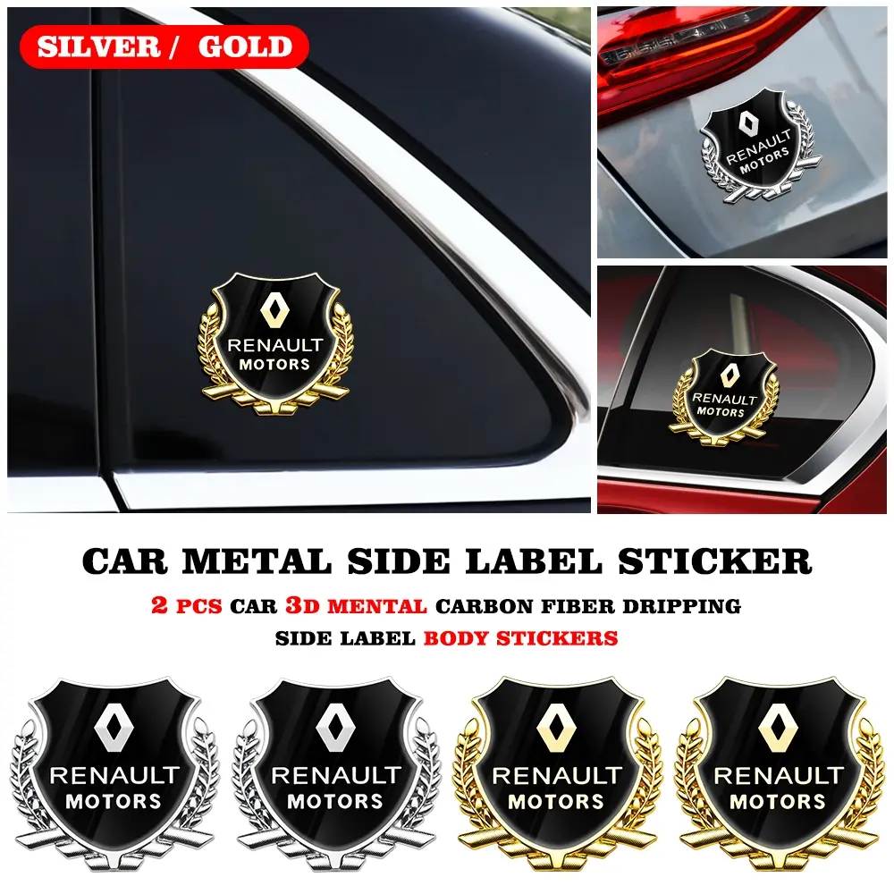 3D Metal Car Logo Sticker, Rear Trunk Decoration Decal, Customizable Auto Emblem, Renault Branding Accessory, Enhance Vehicle Style